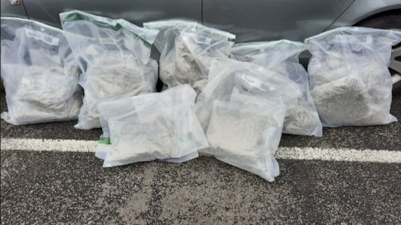 Suspected herbal cannabis with an estimated street value of £100,000 seized at Larne Harbour on Saturday. Picture: PSNI