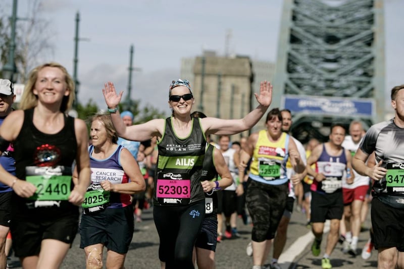 Ailis Corey taking part in last year&#39;s Great North Run in Newcastle 