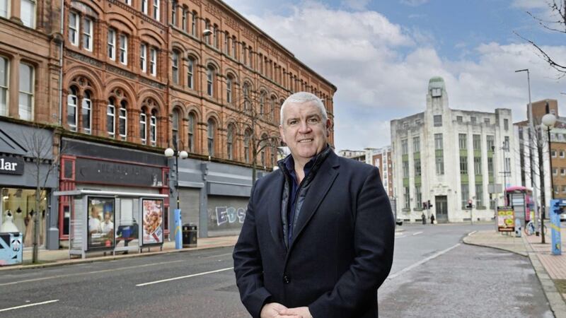 Gareth Murphy of the Vertigo Group on Belfast&#39; Royal Avenue. 