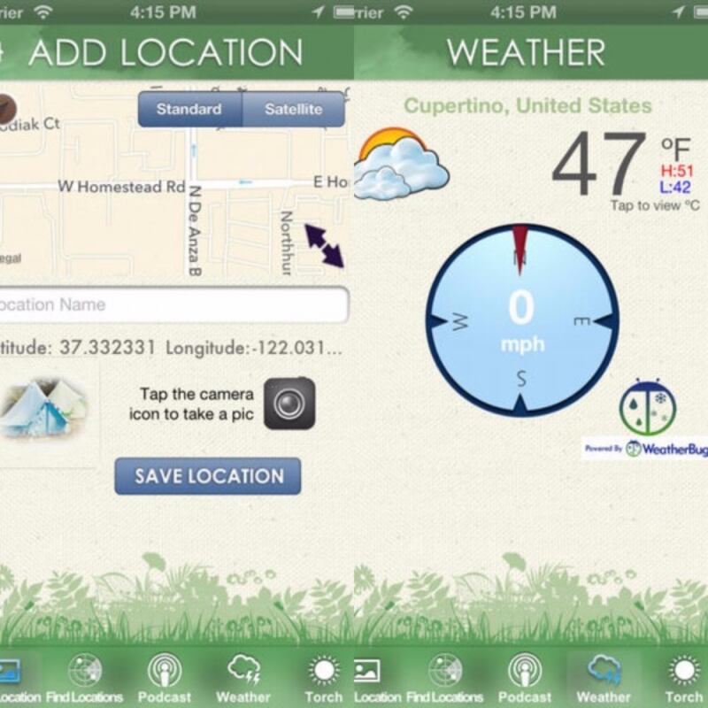 Screengrab of app