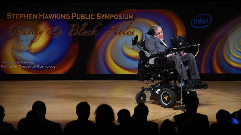 Hawking was a guest speaker at a symposium about gravity and black holes.