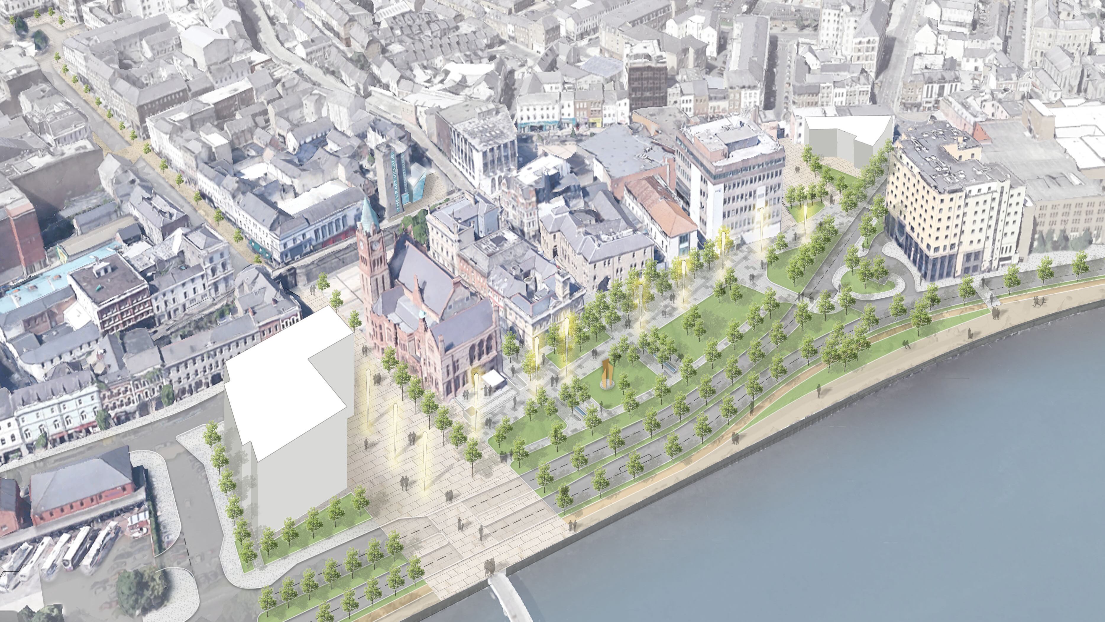 Councillors were shown an artist's impression of how the Queen's Quay area could be transformed under the new plans.