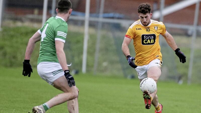 Ryan Murray led the Antrim fightback in the second half against Limerick, but they couldn&#39;t catch the Treaty. Picture by Hugh Russell 