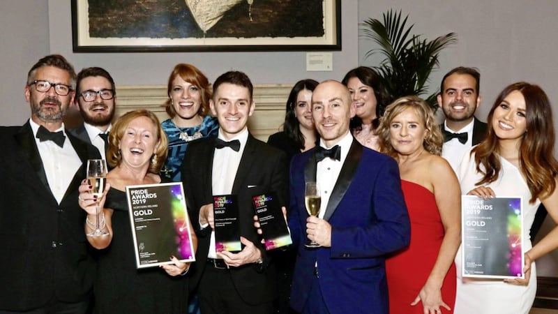 The JComms team celebrates winning Outstanding PR Consultancy at the CIPR PRide Awards 
