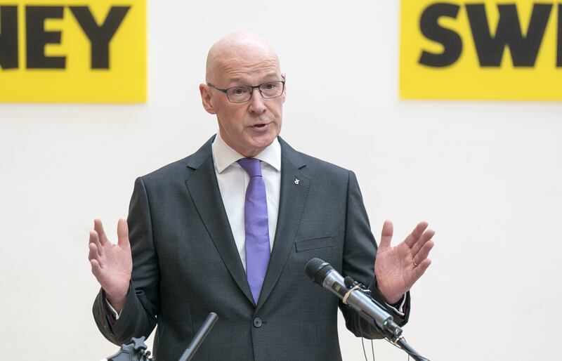 John Swinney announced he would run for leader at a press conference last week