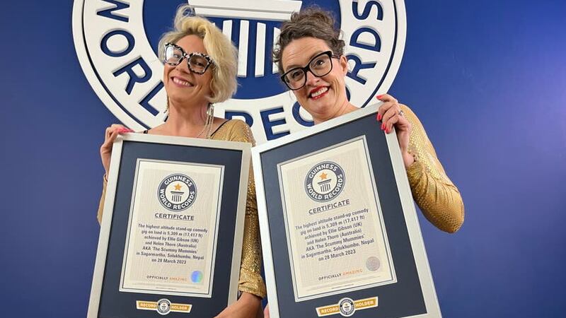 Helen Thorn and Ellie Gibson performed the feat on Mount Everest (Ellie Gibson/Guinness World Records/PA)