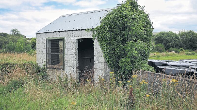 An abandoned border guard hut on the northern side of the border. Picture by Niall Carson, Press Association 