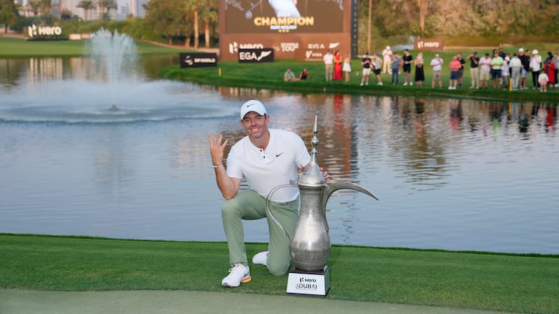 Rory McIlroy won the Dubai Desert Classic for a record fourth time (Kamran Jebreili/AP)