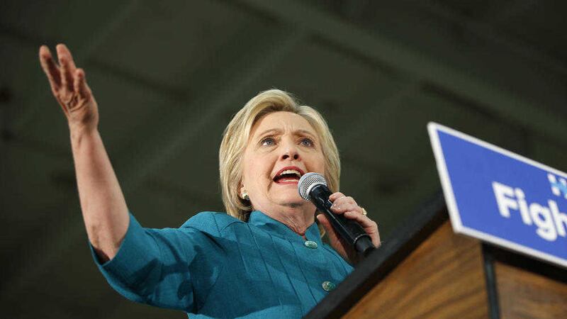 Democratic presidential candidate Hillary Clinton speaks at a rally in Fresno, California. Picture by John Locher, Associated Press