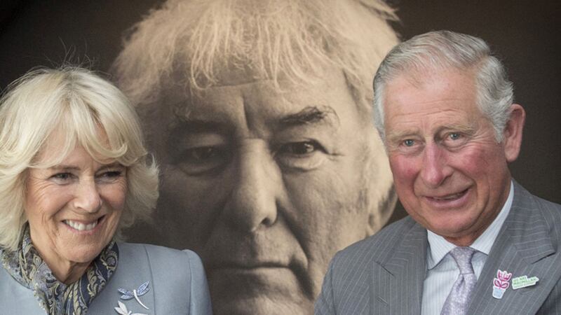 The Prince of Wales and Duchess of Cornwall pictured during their visited to Bellaghy to tour the Seamus Heaney Homeplace. Picture By Hugh Russell&nbsp;