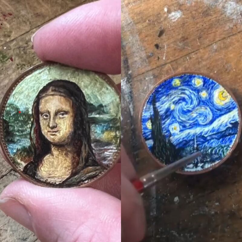 Ms Jack has replicated famous paintings on coins
