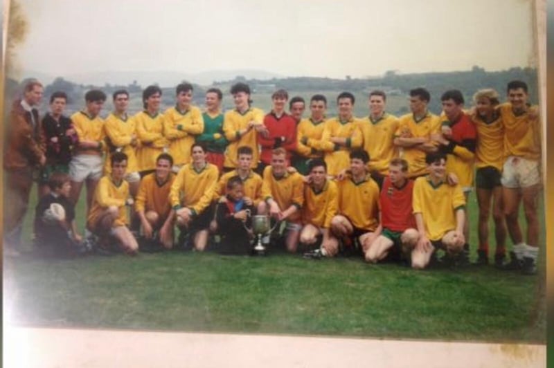 Glory days. The Ballyholland minors celebrate winning the Down championship in 1991. Shane Mulholland is back row on right. 