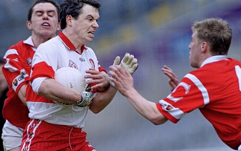Joe Brolly in action for Derry against Cork.   Picture by&nbsp; Ann McManus