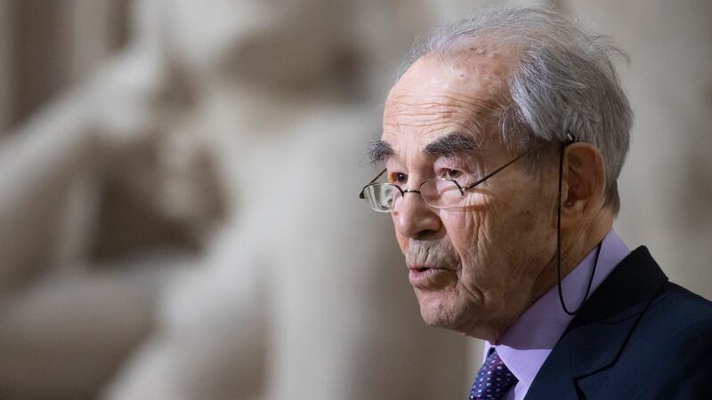 Former French Justice Minister Robert Badinter, author of the abolitionist law in France, has died aged 95 (Ian Langsdon /Pool Photo via AP, File)