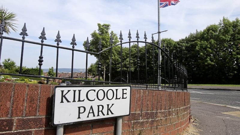 The parade was barred from Kilcoole Park in north Belfast but went ahead on Saturday evening despite restrictions by the Parades Commission. Picture by Mal McCann 