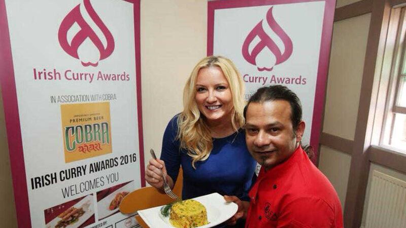 Irish News journalist Allison Morris, who is one of the judges of the Irish curry awards, along with organiser of the event Ali Askir, owner of SAFA in Belfast city centre. 