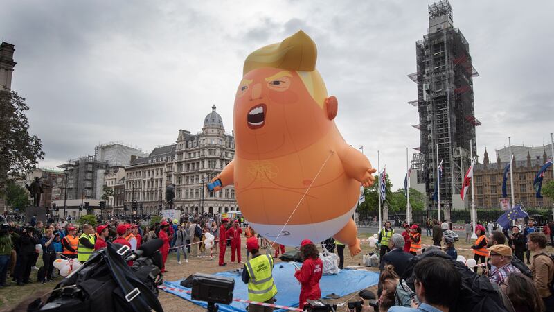 The inflatable appeared in the skies above Parliament Square during protests over the former US president’s state visit to the UK in 2019.