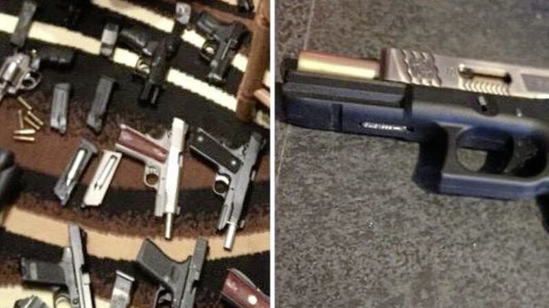 The replica weapons were uncovered during follow-up searches of a man&#39;s house. Picture by PSNI 