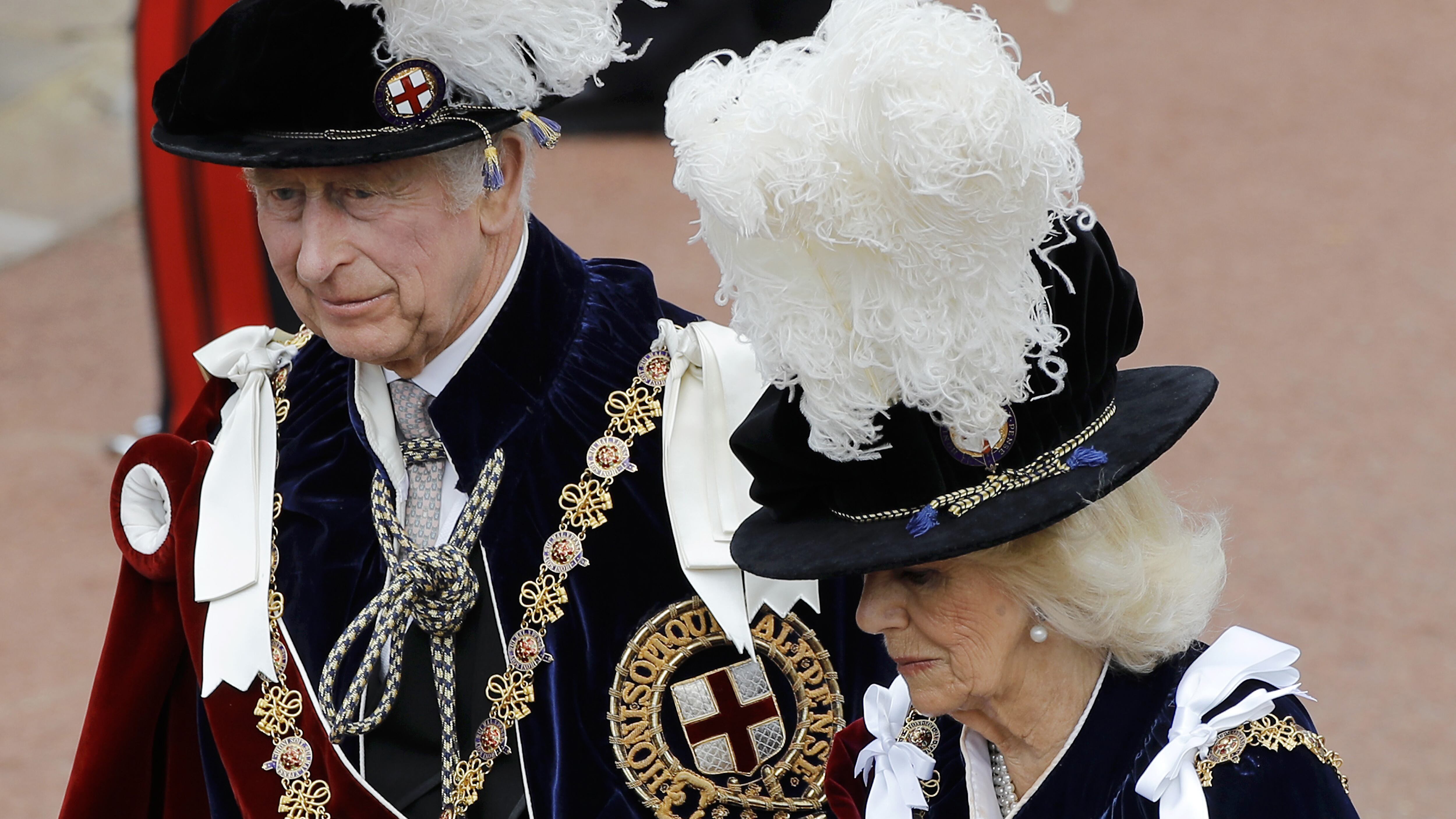 Charles and Camilla attending the annual Order of the Garter Service last year