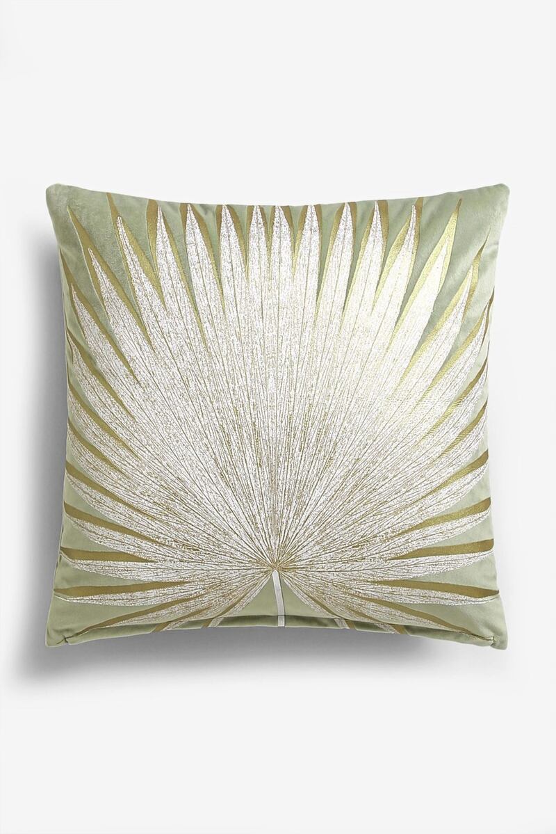 <strong>5. Metallic Fan Cushion, &pound;12, Next</strong><br />A steal at the price, this shimmery scatter cushion is one to snap up now.