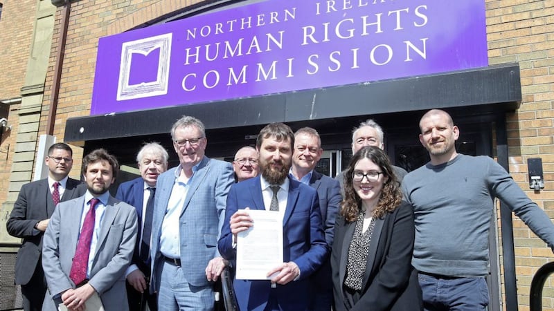 Academics, journalists and lawyers meet at the Human Rights Commisson in Belfast to urge the Department of Finance not to give up on free speech. Picture by Mal McCann 