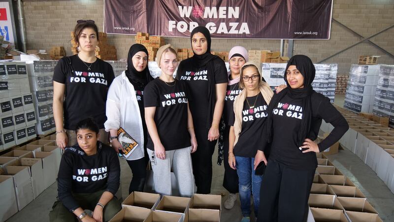The all-female team from Birmingham have been packing boxes of hygiene kits to send to the women in Gaza