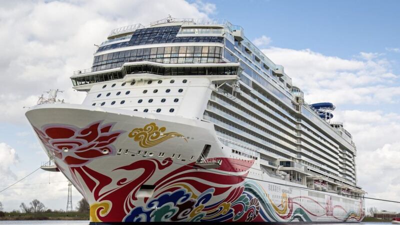 The Norwegian Joy, which is being refitted by MJM Marine in a multi-million dollar project which will take contractors from China to the US in 42 days 