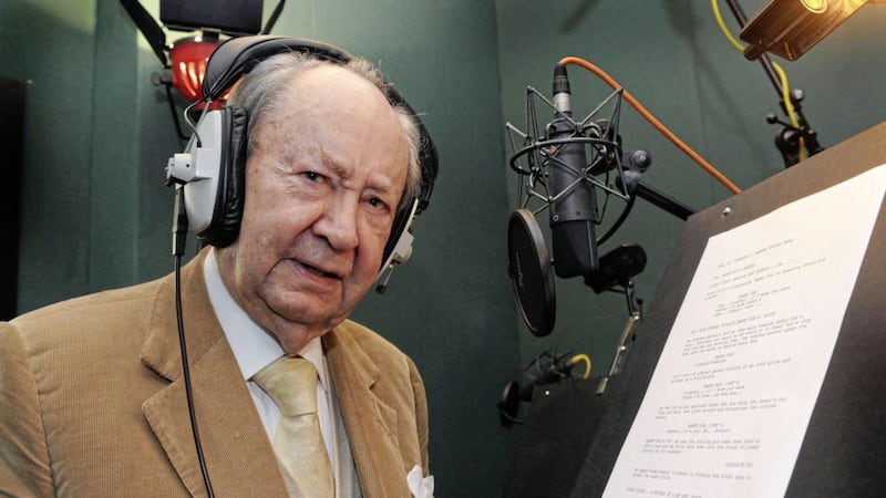 Peter Sallis reads a script, on the occasion of his 87th birthday, whilst in the studio recording for a Wallace &amp; Gromit TV special. Picture by Joel Ryan, Press Association 