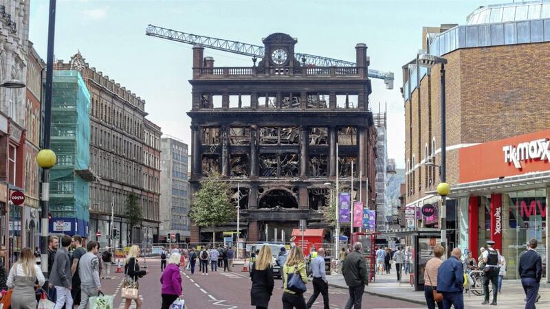 Belfast City Council has said the current cordon in place following the Primark fire will remain for at least four months. Picture by Mal McCann 