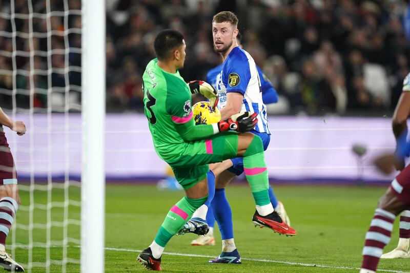 Alphonse Areola, left, ensured a point for West Ham