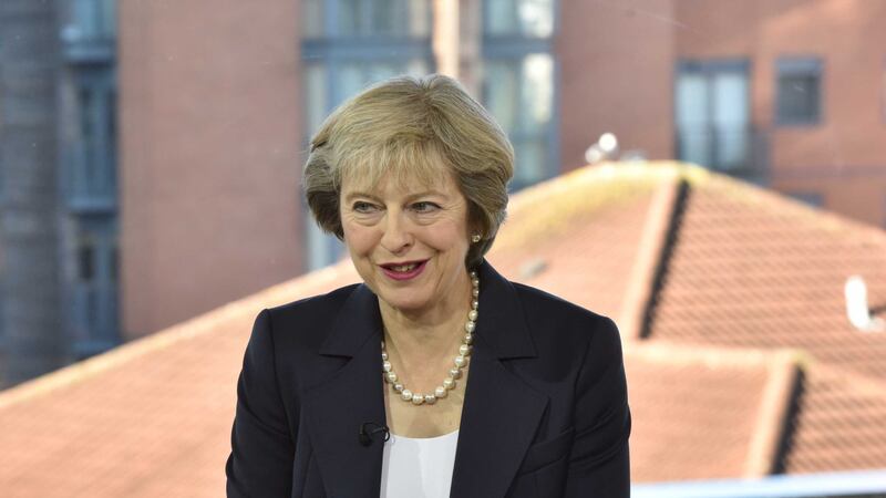 British Prime Minister Theresa May appearing on the BBC One current affairs programme, The Andrew Marr Show in Birmingham. Picture by Jeff Overs, BBC/Press Association