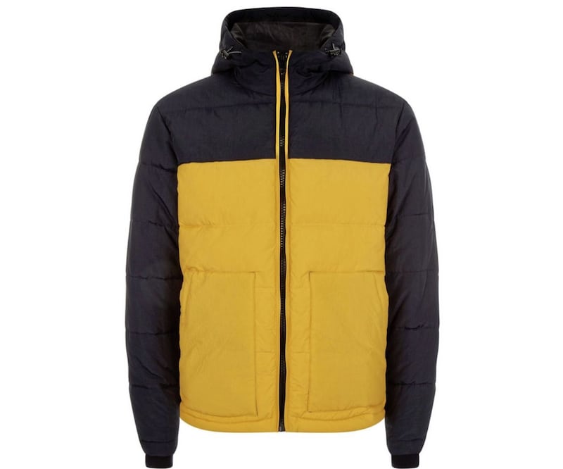 New Look Yellow and Navy Colour Block Puffer Jacket, &pound;39.99 