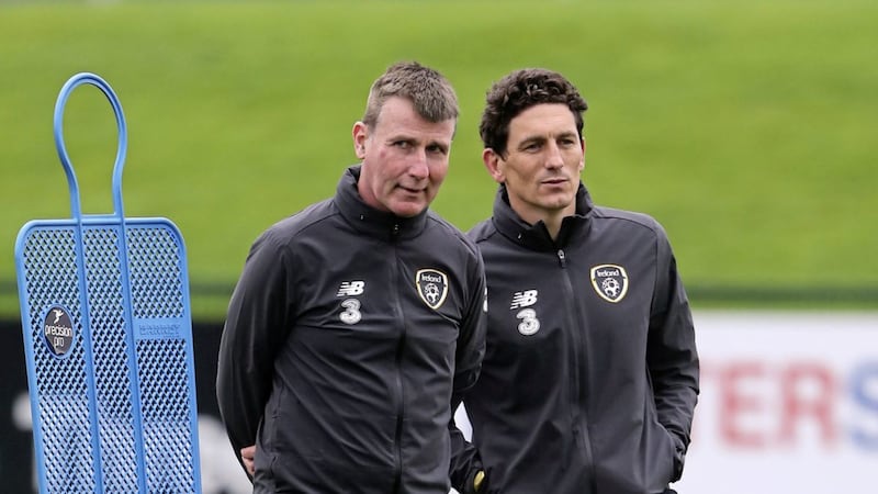 Stephen Kenny (left) and assistant Keith Andrews 