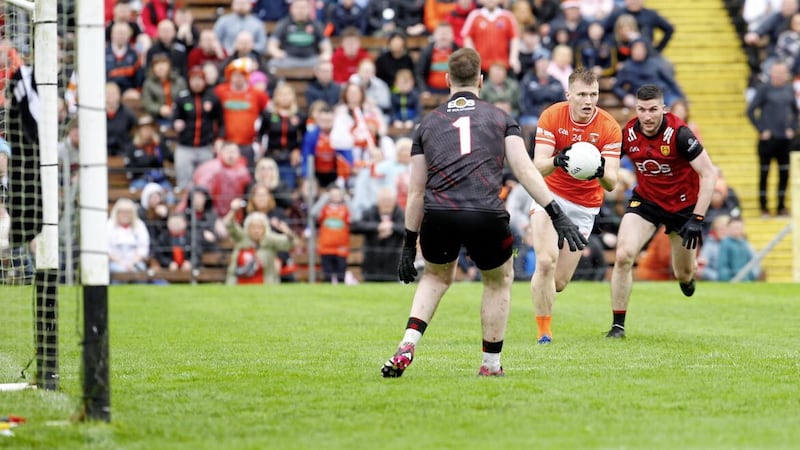 Armagh&#39;s Rian O&#39;Neill had a huge influence on their semi-final win over Down Picture: Philip Walsh. 