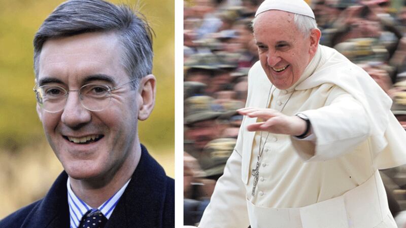 &nbsp;Jacob Rees-Mogg (left) and Pope Francis