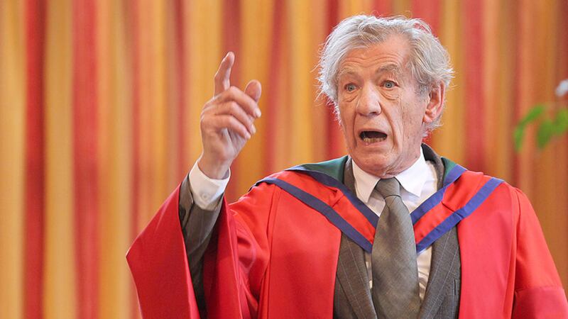 Sir Ian McKellan receiving his honorary doctorate at Ulster University. Picture by Margaret McLaughlin<br />&nbsp;
