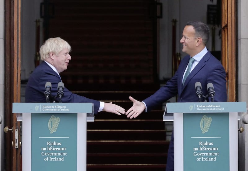 Taoiseach Leo Varadkar meets  Prime Minister Boris Johnson in Government Buildings in Dublin during a visit to Dublin in 2019. Picture by Niall Carson/PA Wire