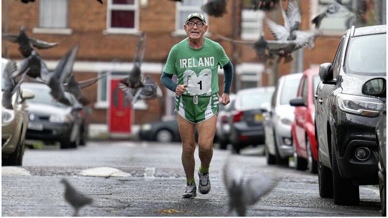 Francie Arthurs only took up running at the age of 48 but hasn&#39;t looked back since, representing Ireland across the world and still pounding the streets of Belfast at the age of 81. Picture by Mal McCann 