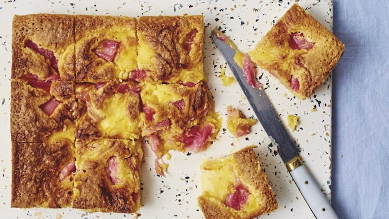 Rhubarb and custard blondies from Jane&#39;s Patisserie by Jane Dunn 