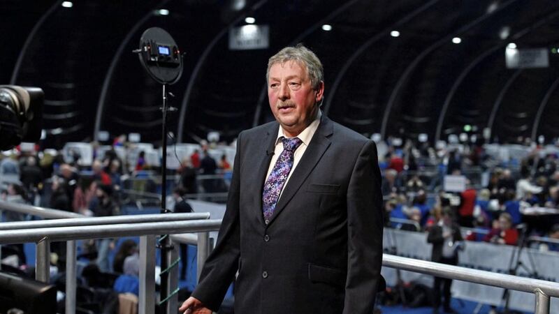 The DUP&#39;s Sammy Wilson pictured at the Belfast count centre. Picture by Alan Lewis, Photopress 