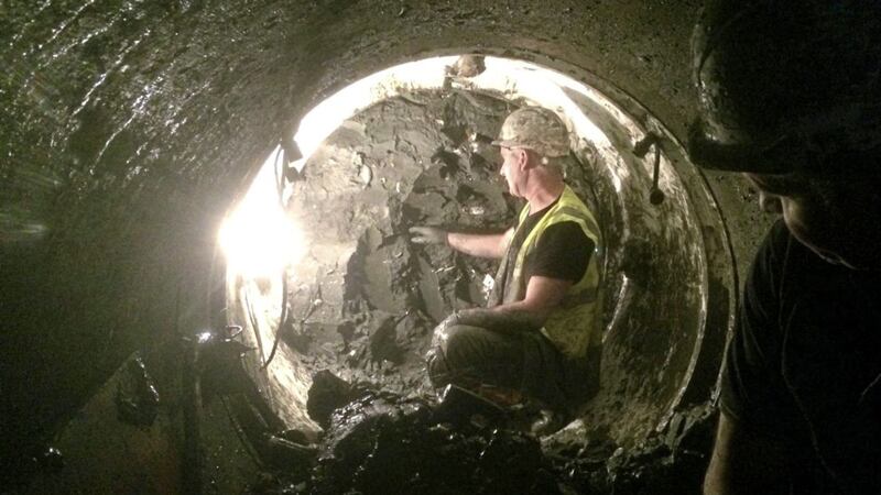 Tunnelling work under Great Victoria Street in Belfast city centre 
