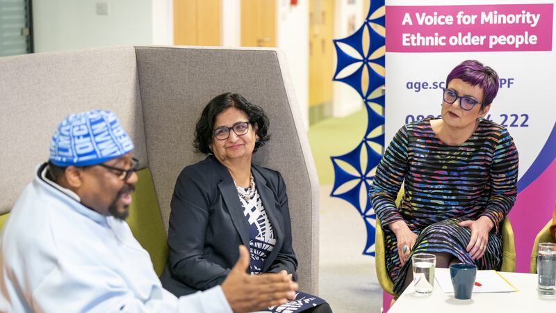 Rohini Sharma Joshi, diversity and inclusion manager at Age Scotland, alongside Justice Secretary Angela Constance