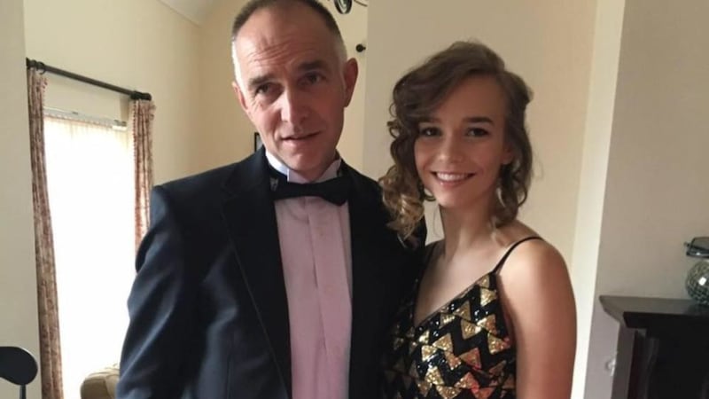 Alastair Sloss pictured with daughter Rebekah. The Coagh farmer died on Friday evening following a slurry related accident&nbsp;