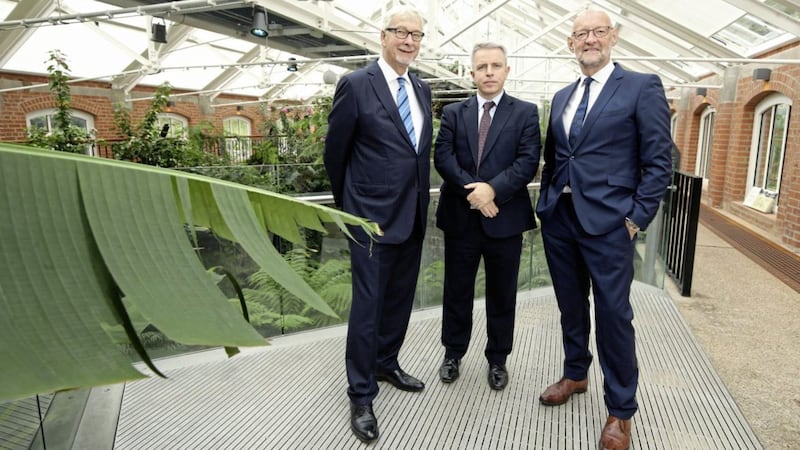 RICS president John Hughes (left) toured the Tropical Ravine, which was project of the year in the 2018 RICS Awards, along with Martin Doherty, project manager at Belfast City Council (centre) and Brian Henning, chairman of RICS in Northern Ireland 