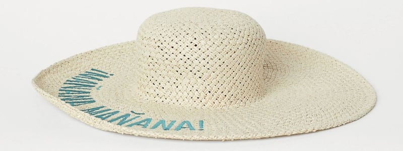 H&amp;M Straw Hat with Embroidery, &pound;12.99, H&amp;M 