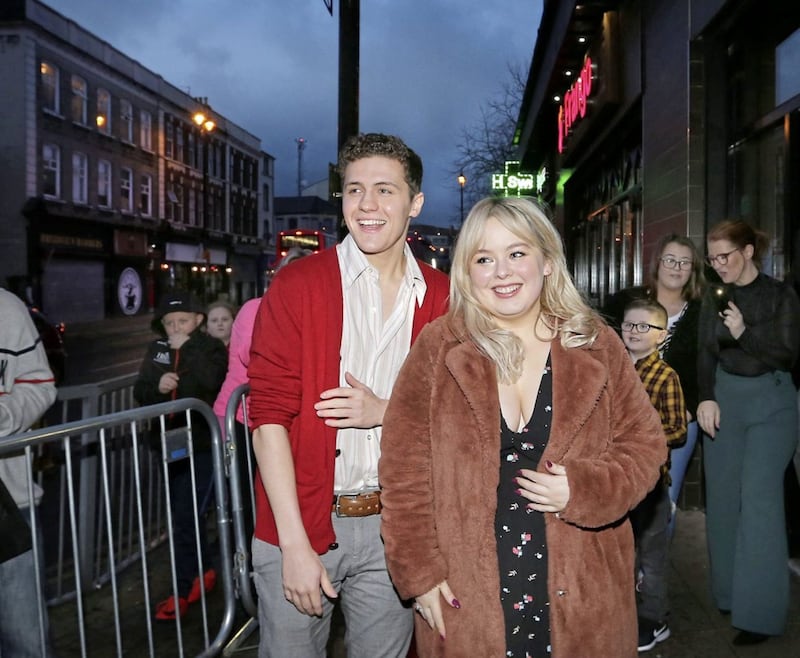 Arriving at the premiere are stars Nicola Coughlan, who plays Clare, and Dylan Llewellyn who plays James. Picture by Margaret McLaughlin&nbsp;