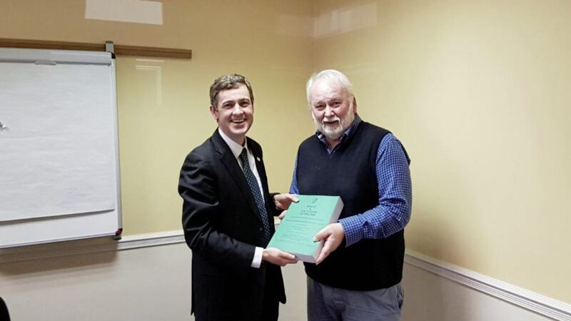 Pat McArt recently pictured with Fianna Fail Senator Mark Daly. 