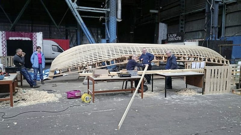 The process of building the boat took several months in 2016. Picture by Lagan Currachs 