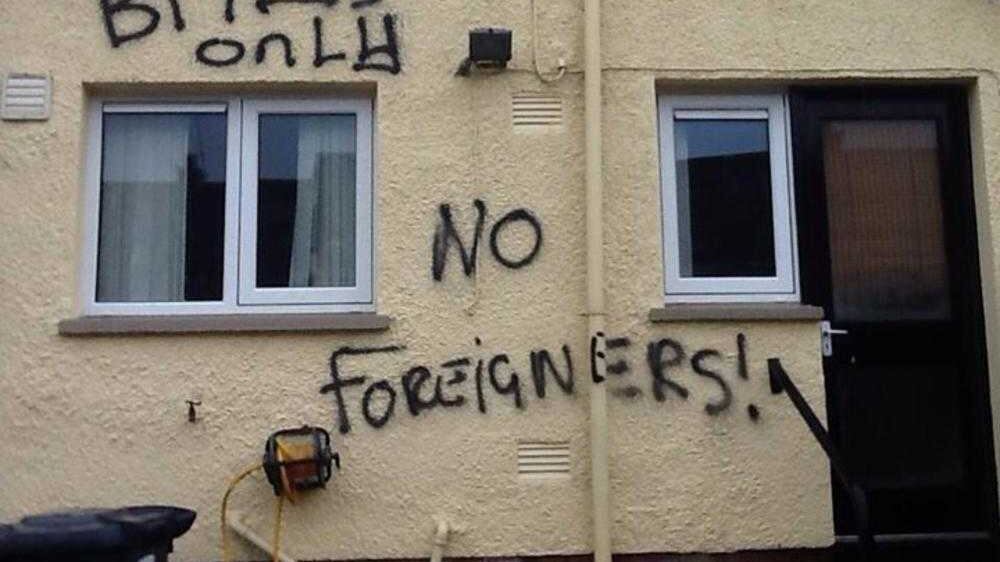 Racist graffiti targetting immigrants and attacks on foreign nationals are growing 