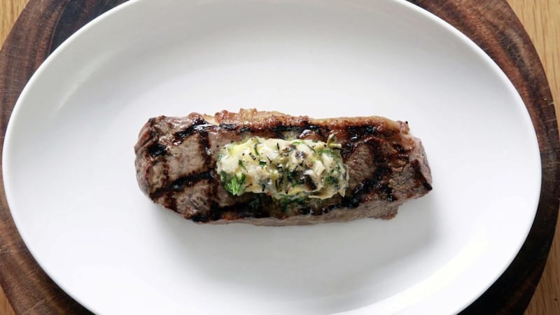 Steak with anchovy butter 